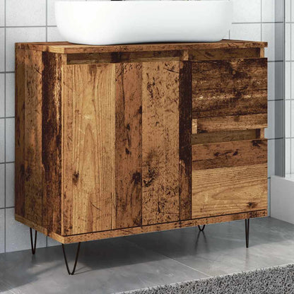 vidaXL Bathroom Sink Cabinet Old Wood 65x33x60 cm Engineered Wood