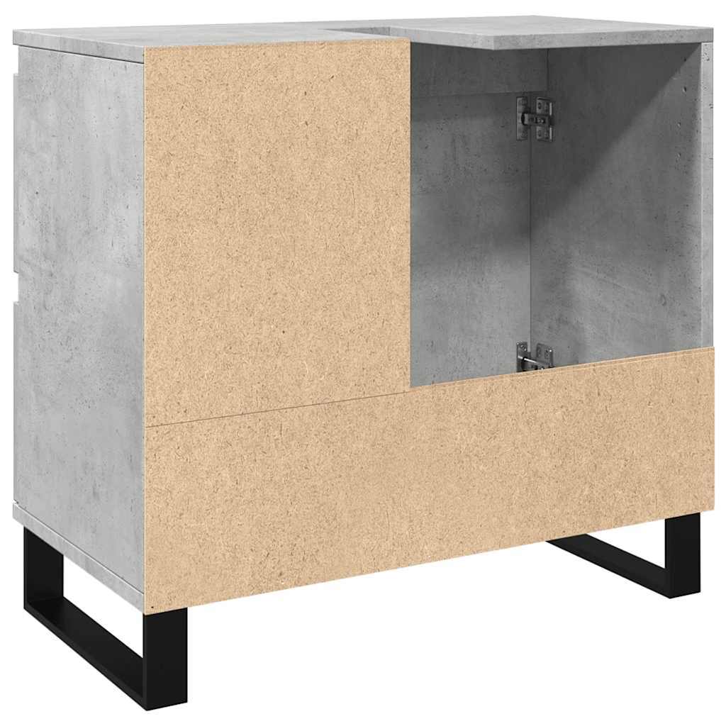 vidaXL Bathroom Sink Cabinet Concrete Grey 65x33x60 cm Engineered Wood