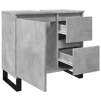 vidaXL Bathroom Sink Cabinet Concrete Grey 65x33x60 cm Engineered Wood