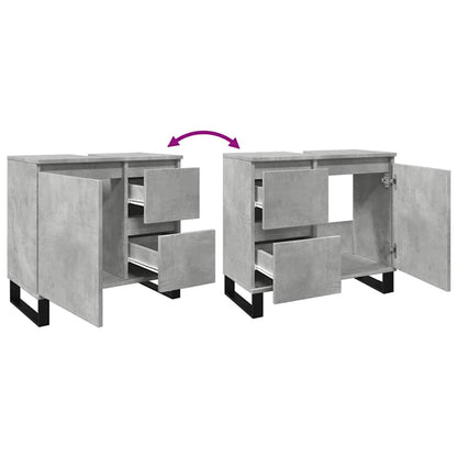 vidaXL Bathroom Sink Cabinet Concrete Grey 65x33x60 cm Engineered Wood