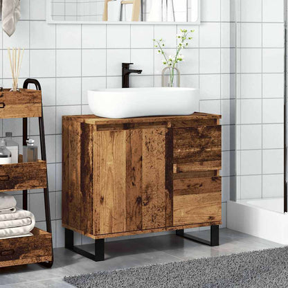 vidaXL Bathroom Sink Cabinet Old Wood 65x33x60 cm Engineered Wood