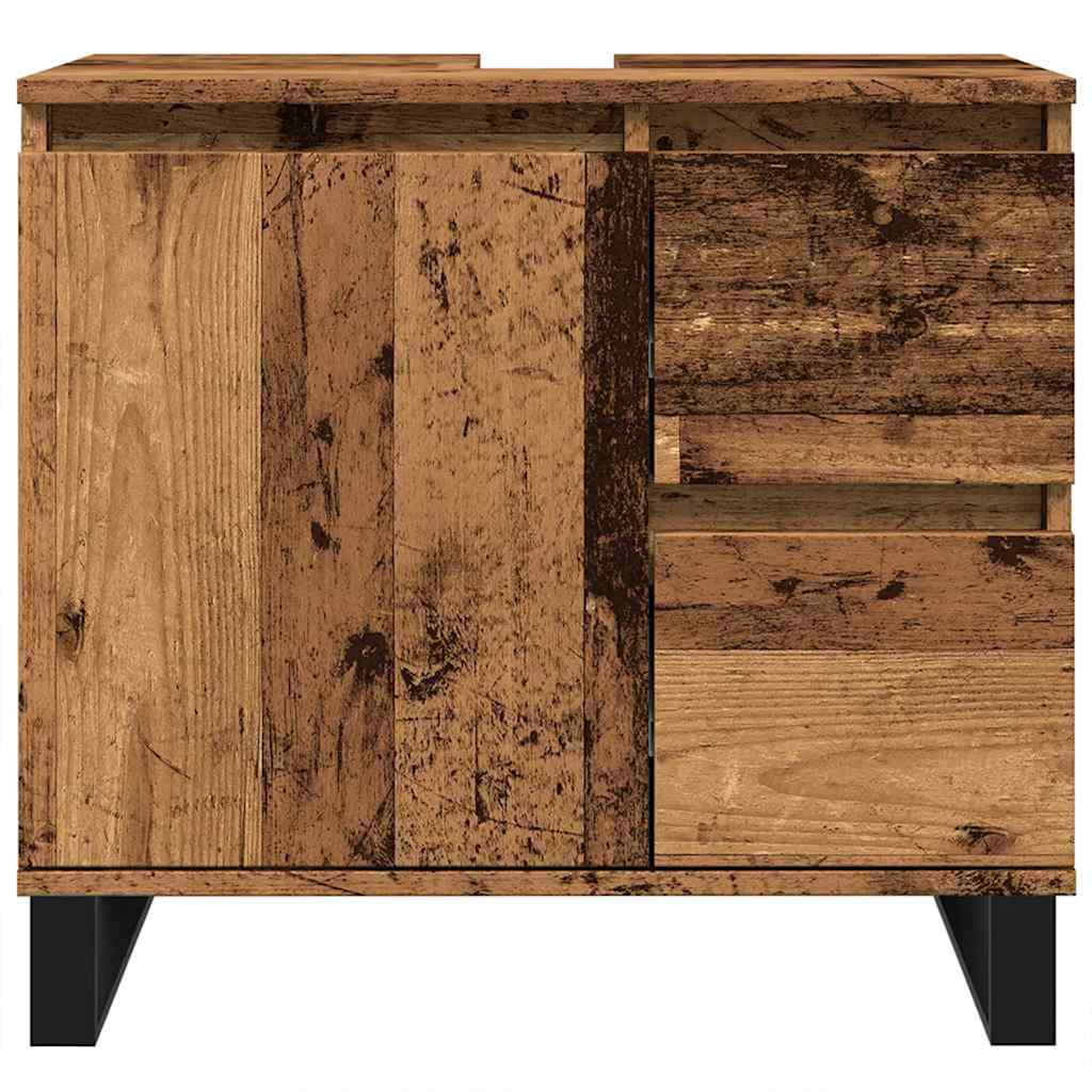 vidaXL Bathroom Sink Cabinet Old Wood 65x33x60 cm Engineered Wood