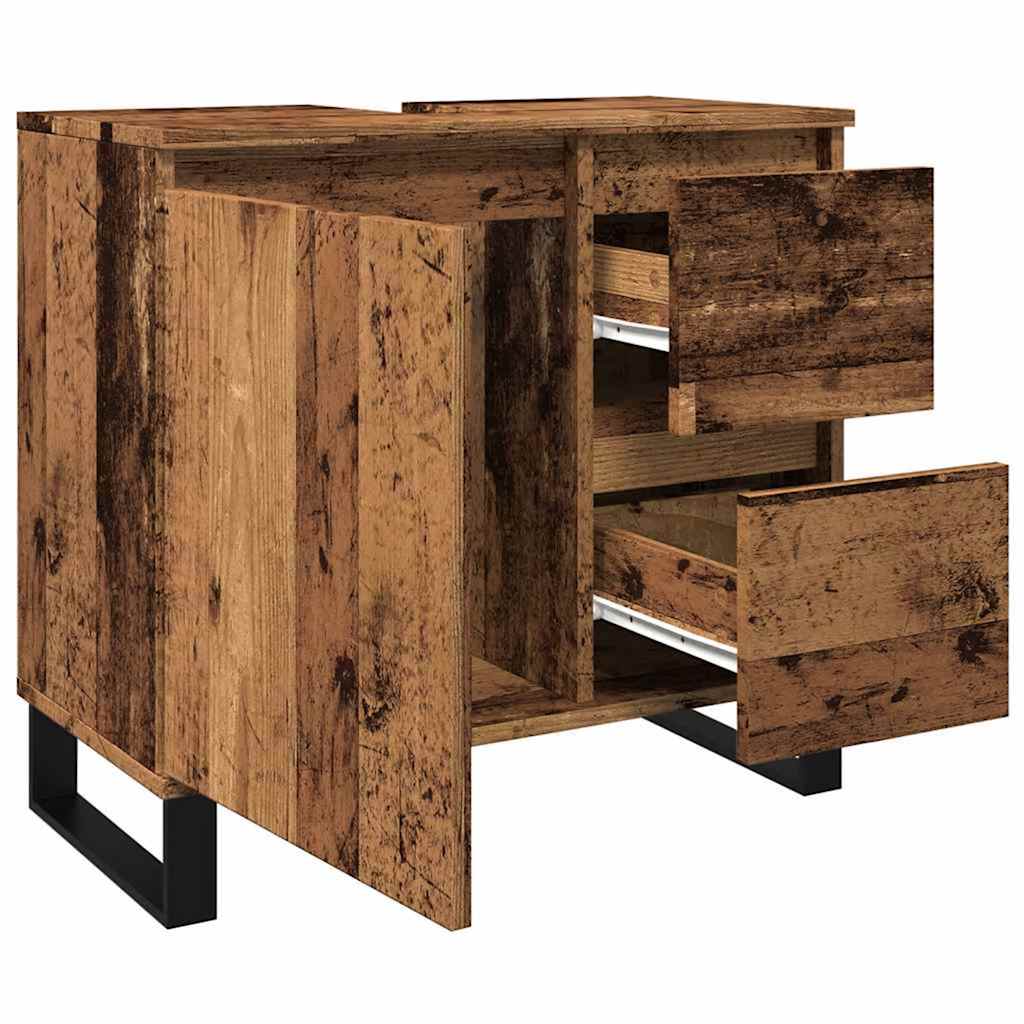 vidaXL Bathroom Sink Cabinet Old Wood 65x33x60 cm Engineered Wood