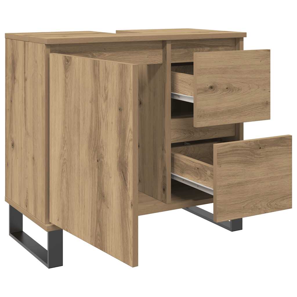 vidaXL Bathroom Sink Cabinet Artisan Oak 65x33x60 cm Engineered Wood