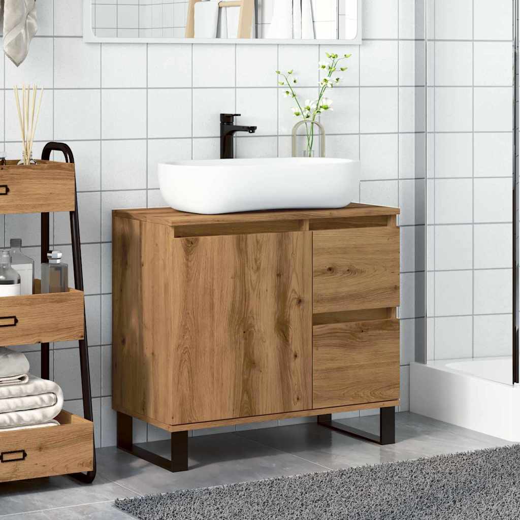 vidaXL Bathroom Sink Cabinet Artisan Oak 65x33x60 cm Engineered Wood
