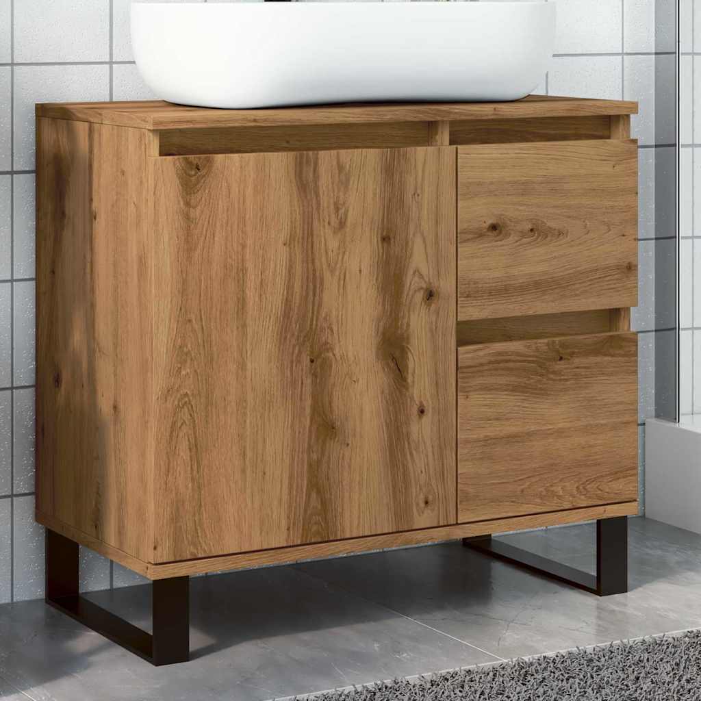 vidaXL Bathroom Sink Cabinet Artisan Oak 65x33x60 cm Engineered Wood