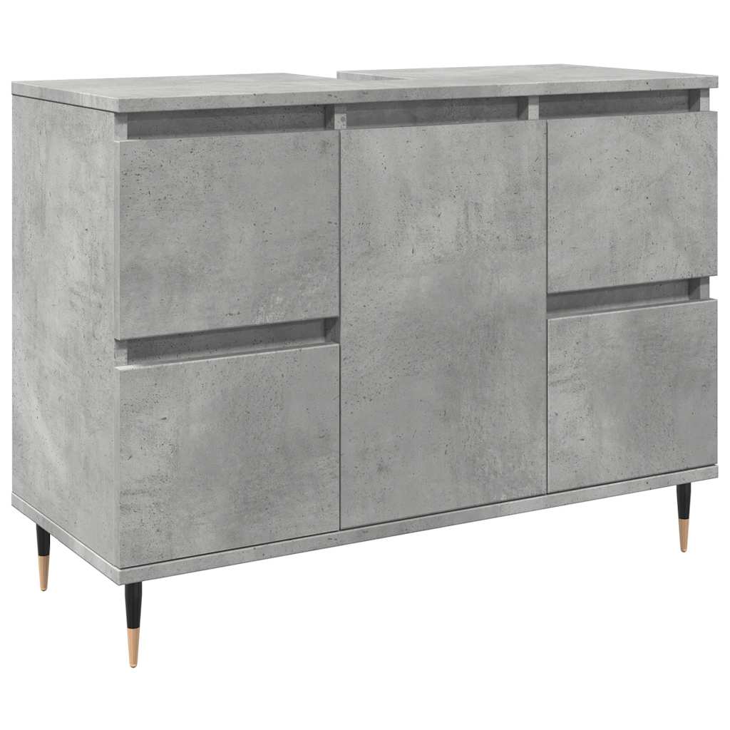 vidaXL Bathroom Cabinet Concrete Grey 80x33x60 cm Engineered Wood