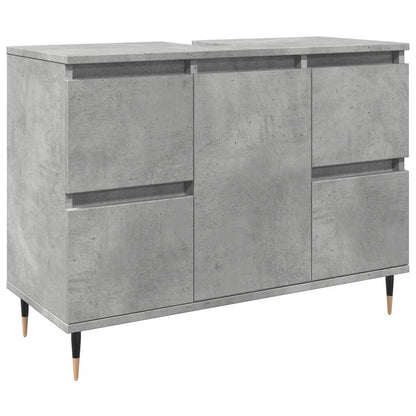vidaXL Bathroom Cabinet Concrete Grey 80x33x60 cm Engineered Wood