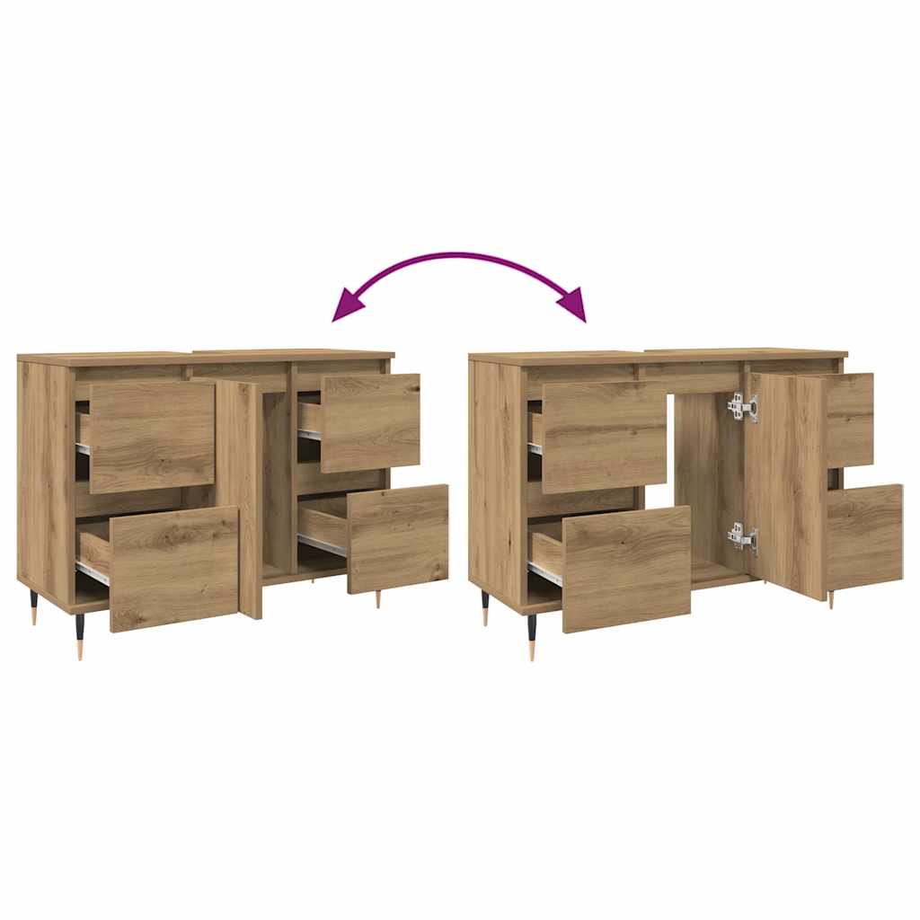 vidaXL Bathroom Cabinet Artisan Oak 80x33x60 cm Engineered Wood