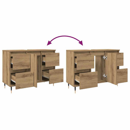 vidaXL Bathroom Cabinet Artisan Oak 80x33x60 cm Engineered Wood