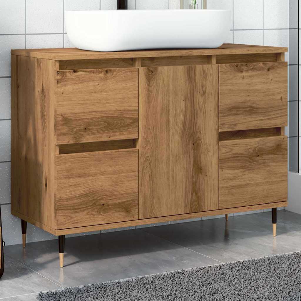 vidaXL Bathroom Cabinet Artisan Oak 80x33x60 cm Engineered Wood
