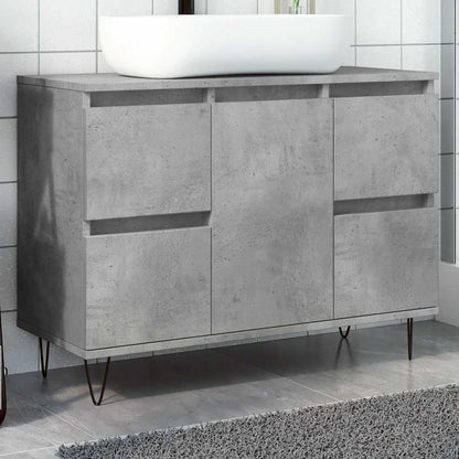 vidaXL Bathroom Cabinet Concrete Grey 80x33x60 cm Engineered Wood