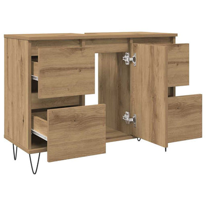 vidaXL Bathroom Cabinet Artisan Oak 80x33x60 cm Engineered Wood