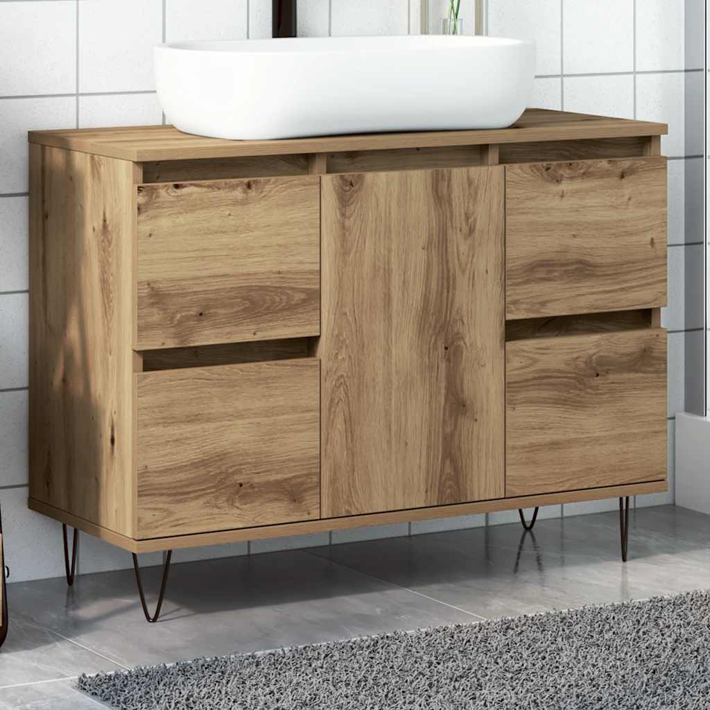 vidaXL Bathroom Cabinet Artisan Oak 80x33x60 cm Engineered Wood