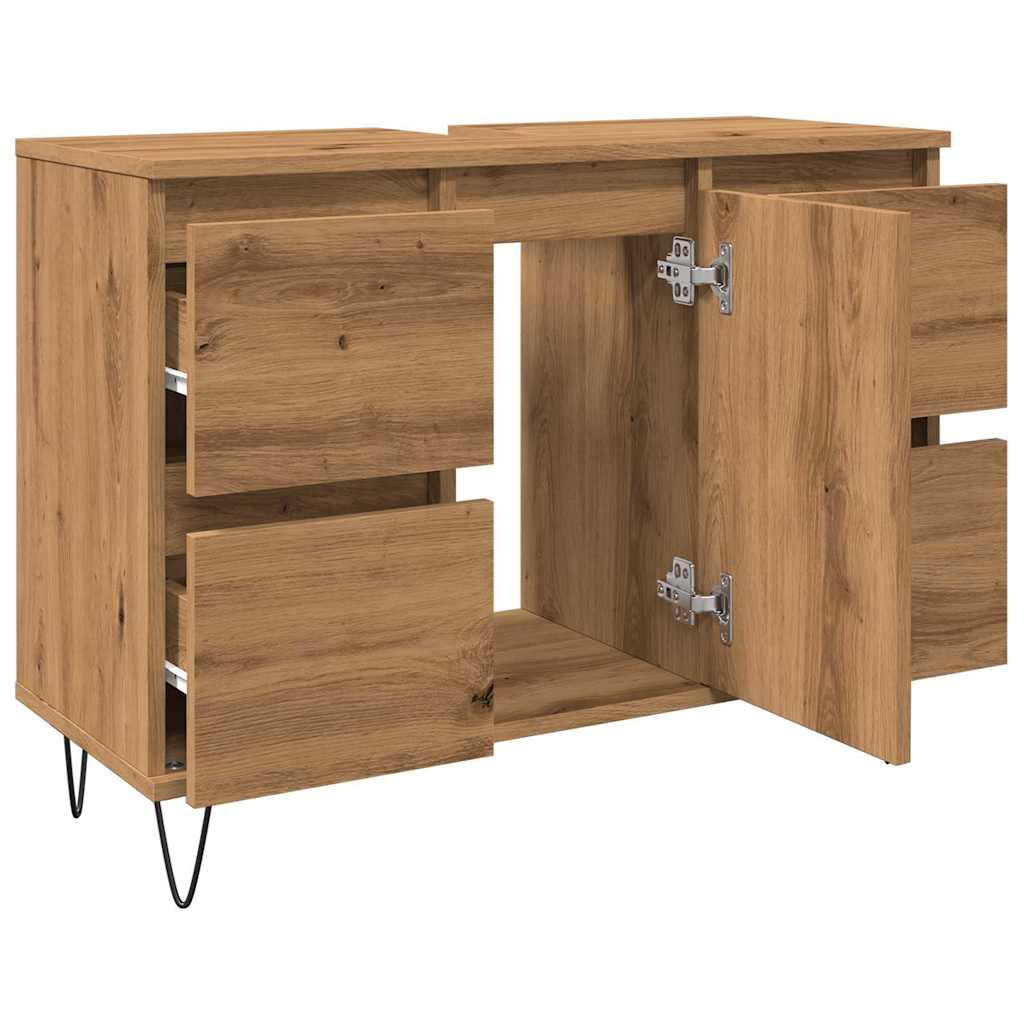 vidaXL Bathroom Cabinet Artisan Oak 80x33x60 cm Engineered Wood