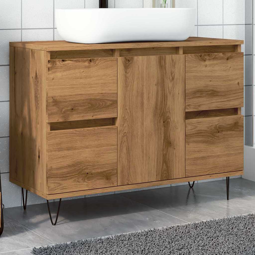 vidaXL Bathroom Cabinet Artisan Oak 80x33x60 cm Engineered Wood