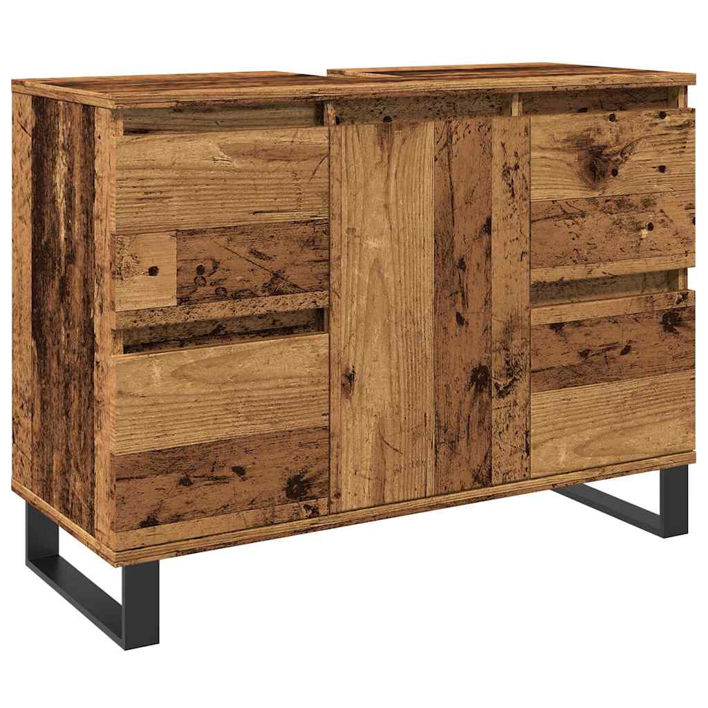 vidaXL Bathroom Sink Cabinet Old Wood 80x33x60 cm Engineered Wood