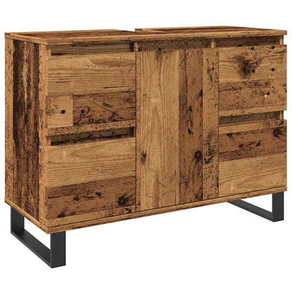 vidaXL Bathroom Sink Cabinet Old Wood 80x33x60 cm Engineered Wood