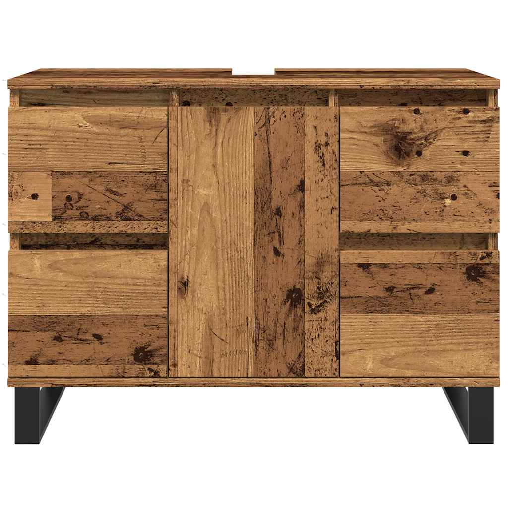 vidaXL Bathroom Sink Cabinet Old Wood 80x33x60 cm Engineered Wood