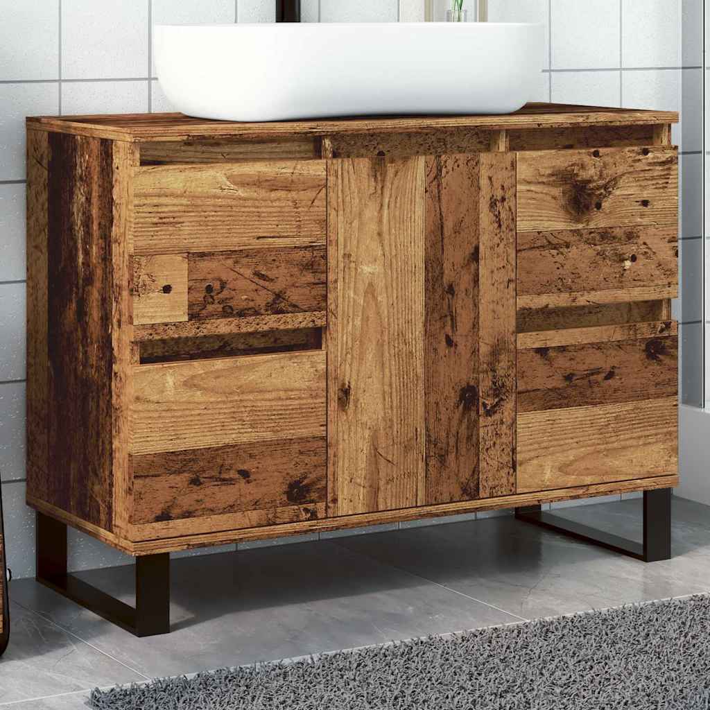 vidaXL Bathroom Sink Cabinet Old Wood 80x33x60 cm Engineered Wood