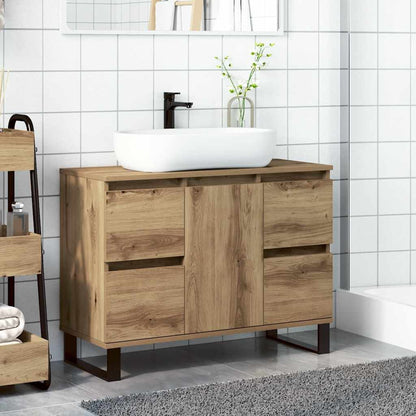 vidaXL Bathroom Sink Cabinet Artisan Oak 80x33x60 cm Engineered Wood
