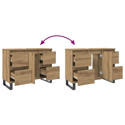 vidaXL Bathroom Sink Cabinet Artisan Oak 80x33x60 cm Engineered Wood