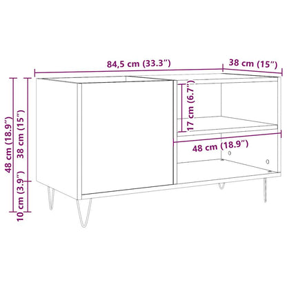 vidaXL Record Cabinet Old Wood 84.5x38x48 cm Engineered Wood