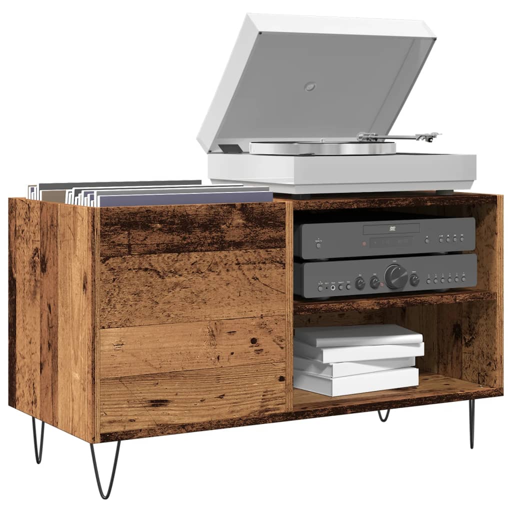 vidaXL Record Cabinet Old Wood 84.5x38x48 cm Engineered Wood