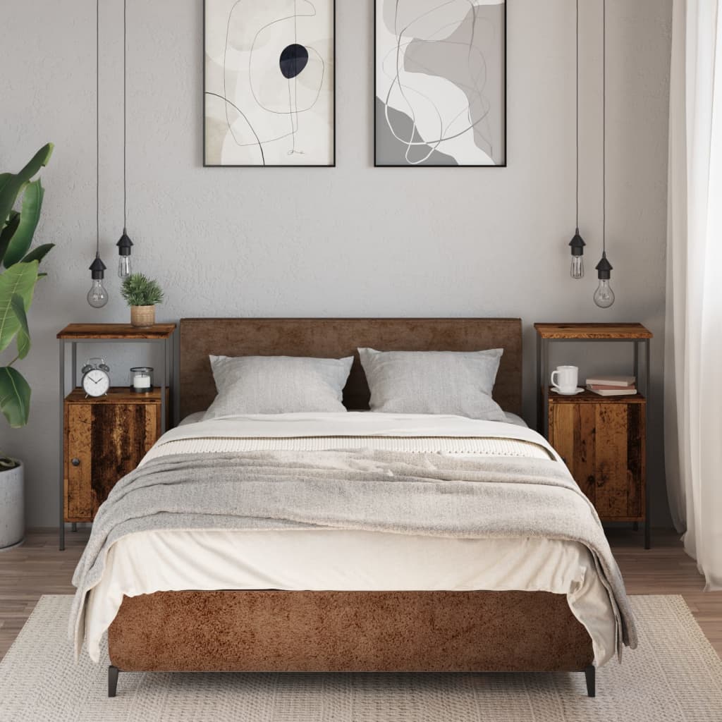 vidaXL Bedside Cabinets 2 pcs Old Wood 41x31x80 cm Engineered Wood