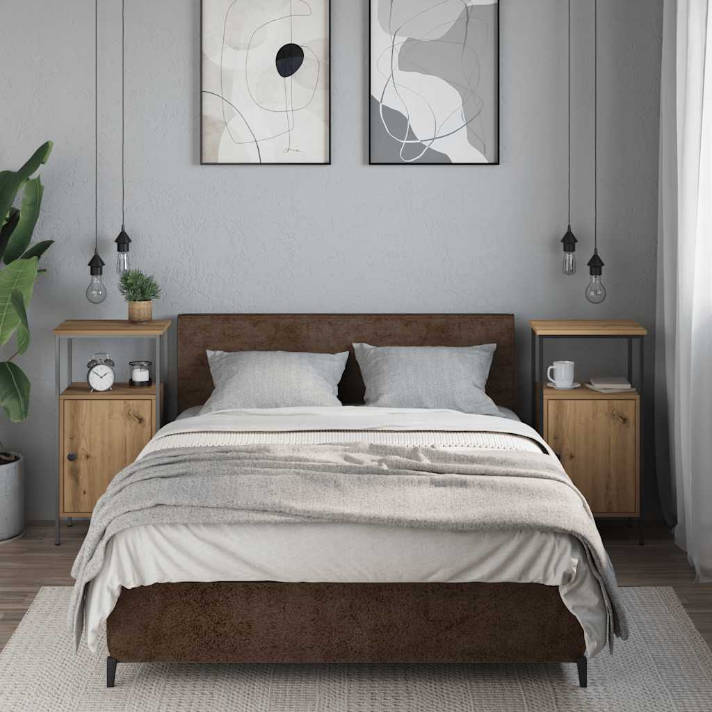 vidaXL Bedside Cabinets 2 pcs Artisan Oak 41x31x80 cm Engineered Wood