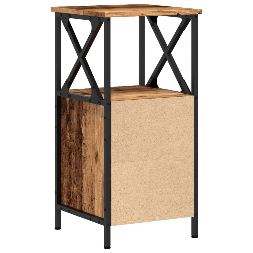 vidaXL Bedside Cabinet Old Wood 34x35,5x70 cm Engineered Wood