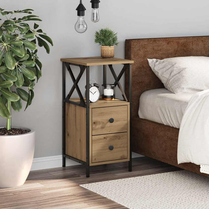 vidaXL Bedside Cabinet Artisan Oak 34x35,5x70 cm Engineered Wood