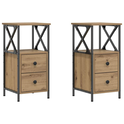 vidaXL Bedside Cabinets 2 pcs Artisan Oak 34x35,5x70 cm Engineered Wood