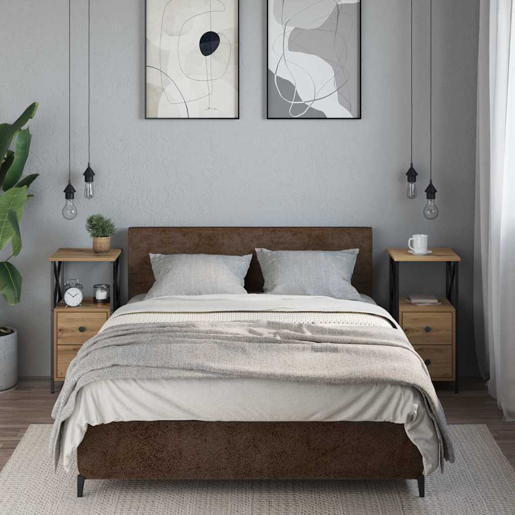 vidaXL Bedside Cabinets 2 pcs Artisan Oak 34x35,5x70 cm Engineered Wood