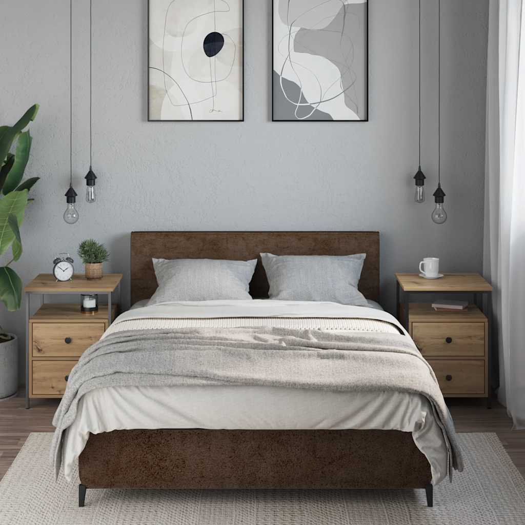 vidaXL Bedside Cabinets 2 pcs Artisan Oak 44x45x60 cm Engineered Wood