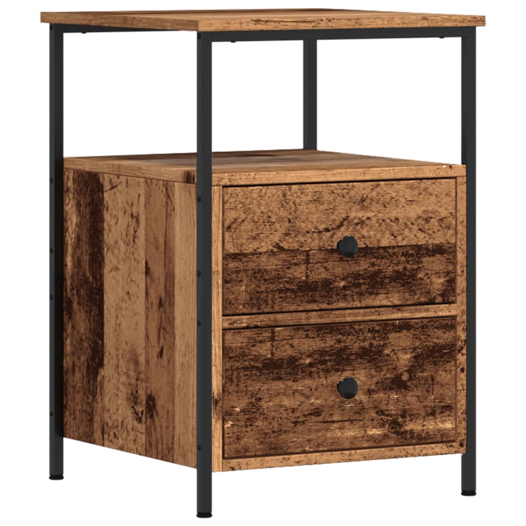 vidaXL Bedside Cabinet Old Wood 34x35.5x50 cm Engineered Wood