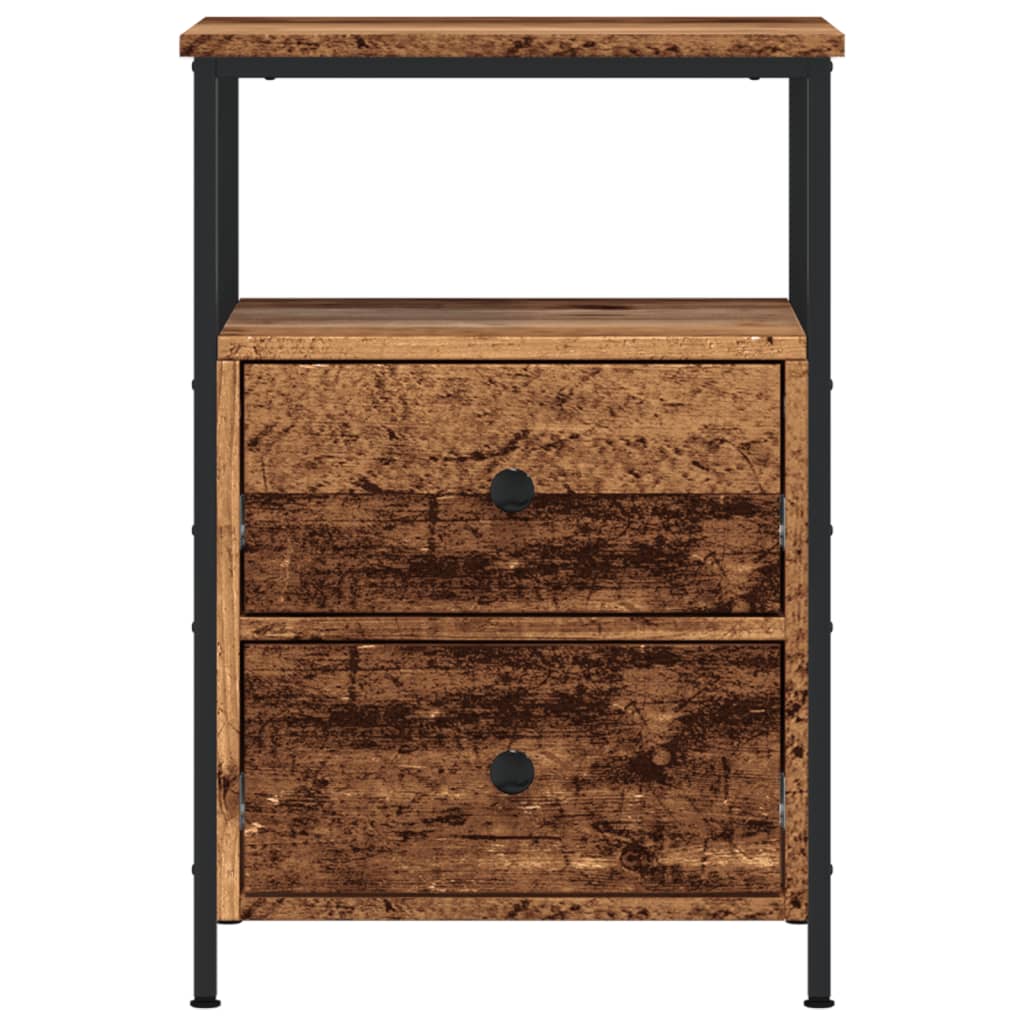vidaXL Bedside Cabinet Old Wood 34x35.5x50 cm Engineered Wood