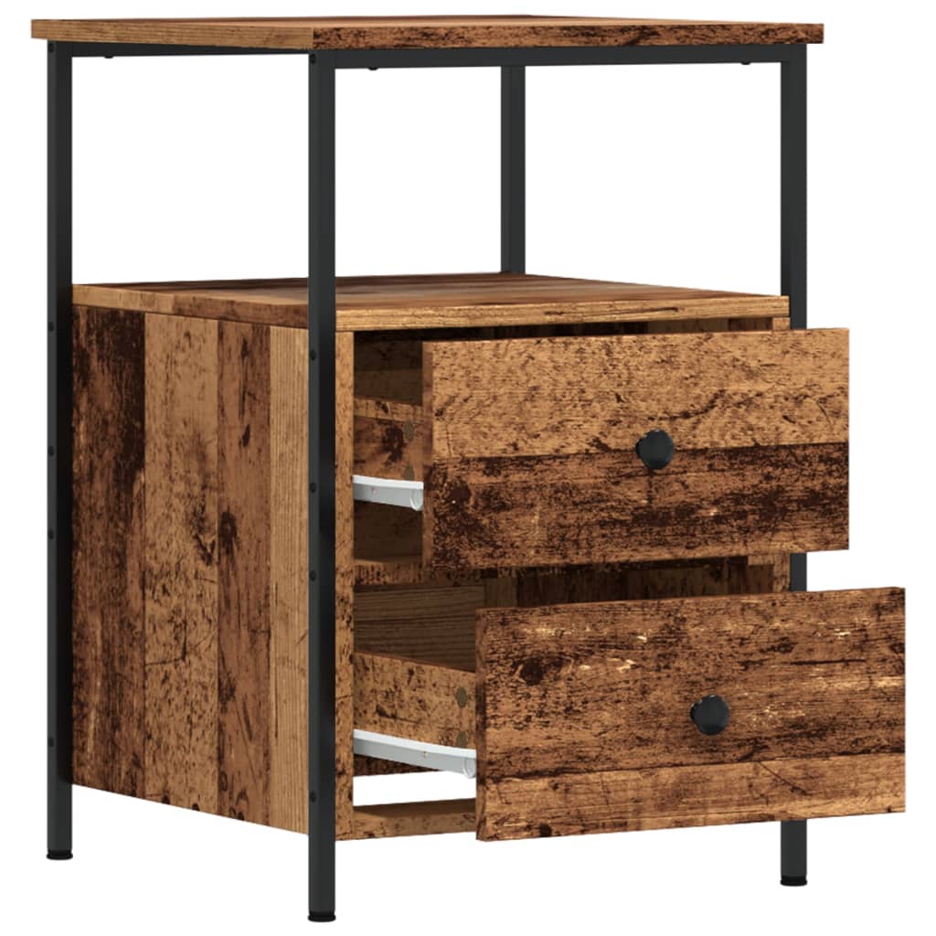 vidaXL Bedside Cabinet Old Wood 34x35.5x50 cm Engineered Wood