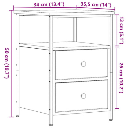 vidaXL Bedside Cabinets 2 pcs Old Wood 34x35.5x50 cm Engineered Wood