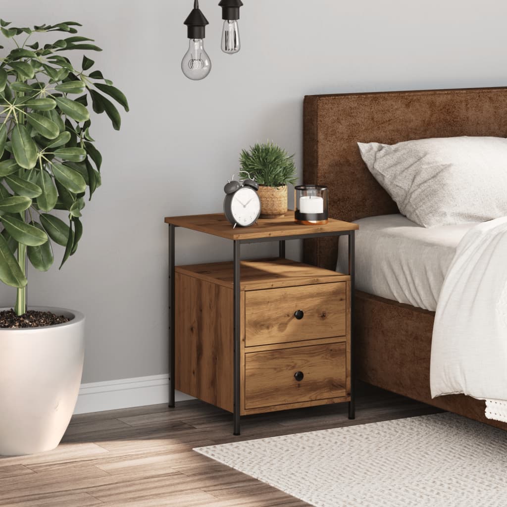vidaXL Bedside Cabinet Artisan Oak 34x35.5x50 cm Engineered Wood