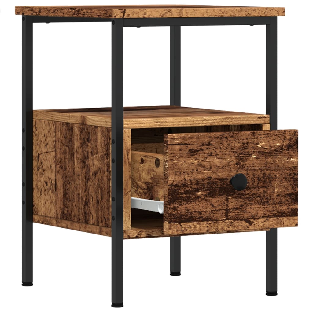 vidaXL Bedside Cabinet Old Wood 34x36x50 cm Engineered Wood