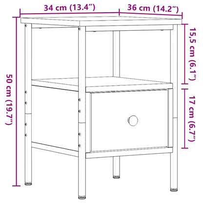vidaXL Bedside Cabinets 2 pcs Old Wood 34x36x50 cm Engineered Wood