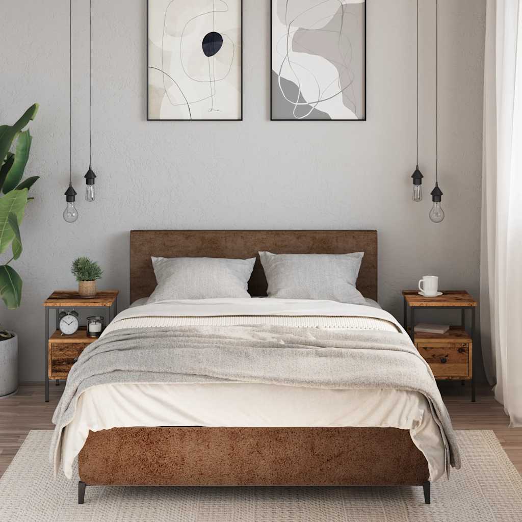 vidaXL Bedside Cabinets 2 pcs Old Wood 34x36x50 cm Engineered Wood