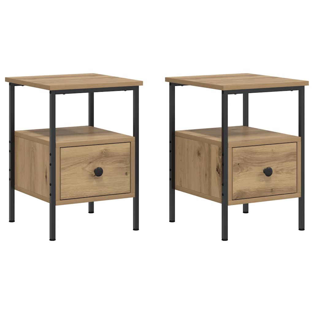 vidaXL Bedside Cabinets 2 pcs Artisan Oak 34x36x50 cm Engineered Wood