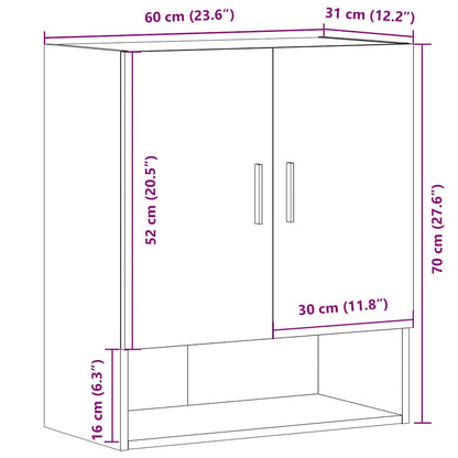 vidaXL Wall Cabinet Old Wood 60x31x70 cm Engineered Wood
