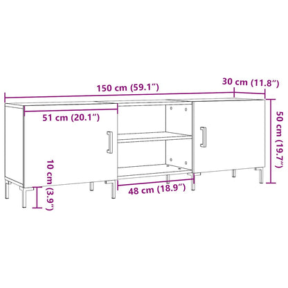 vidaXL TV Cabinet Old Wood 150x30x50 cm Engineered Wood
