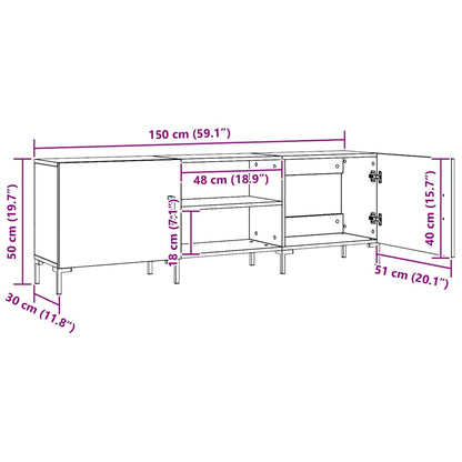vidaXL TV Cabinet Artisan Oak 150x30x50 cm Engineered Wood