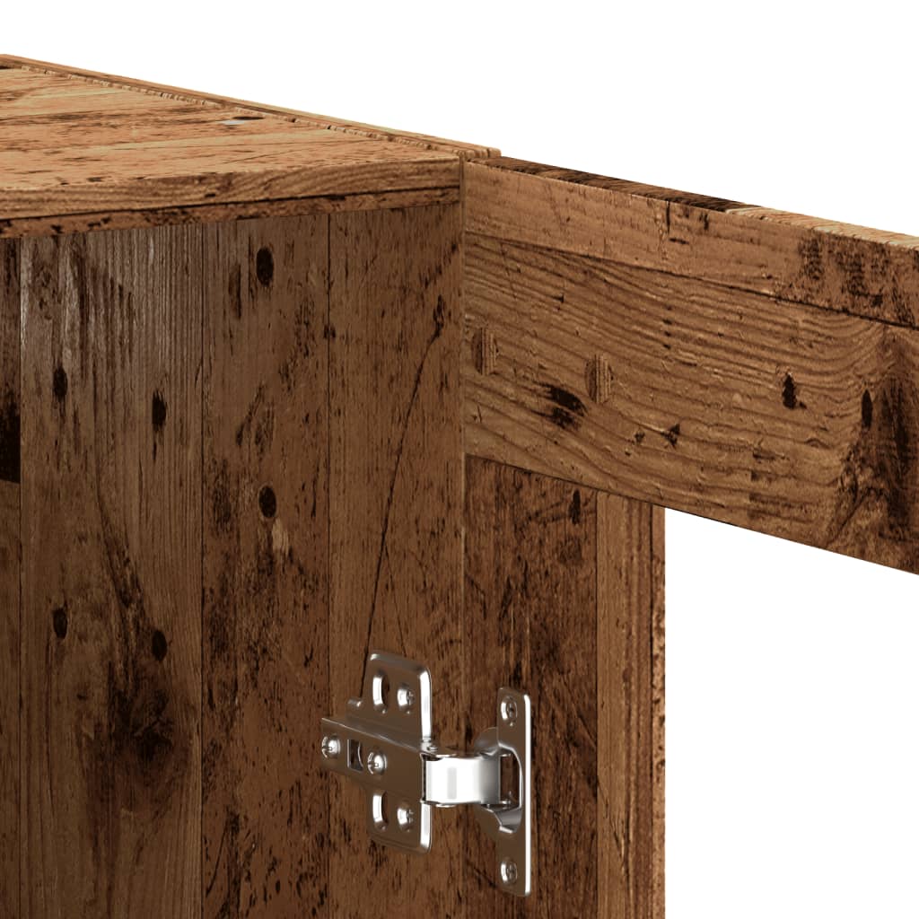 vidaXL Wall Mounted Cabinet Old Wood 69.5x34x90 cm