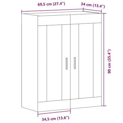 vidaXL Wall Mounted Cabinet Old Wood 69.5x34x90 cm