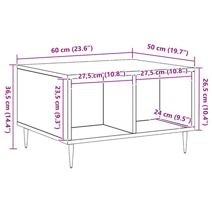 vidaXL Coffee Table Artisan Oak 60x50x36.5 cm Engineered Wood